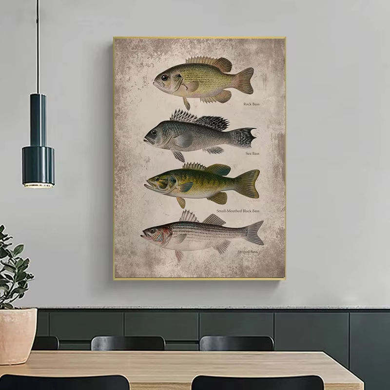 Vintage Types of Fish Lake Sea - Aquarium Fish Poster review and price