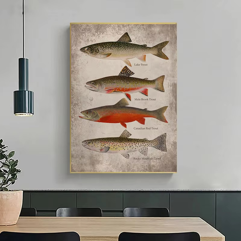 Vintage Types of Fish Lake Sea - Aquarium Fish Poster review and price