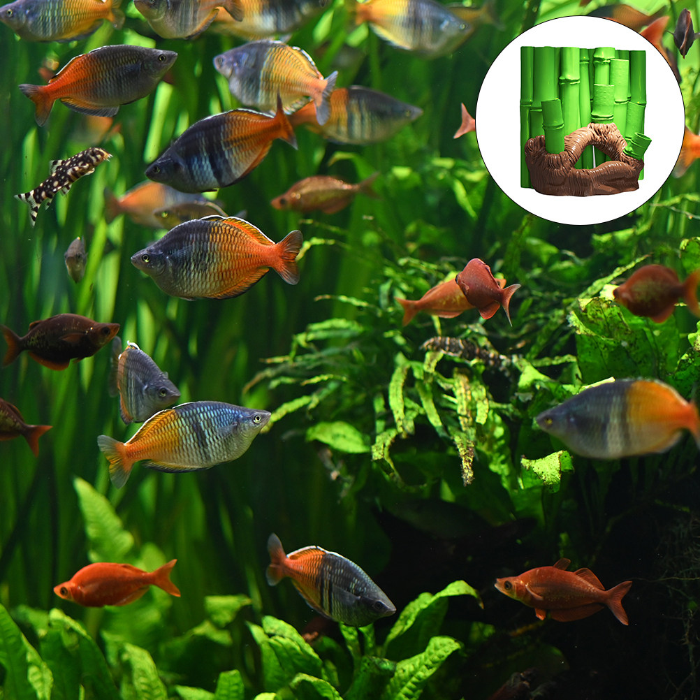 1Pcs Fish Tank 3D Bamboo Resin - Aquarium Fish Cave review and price