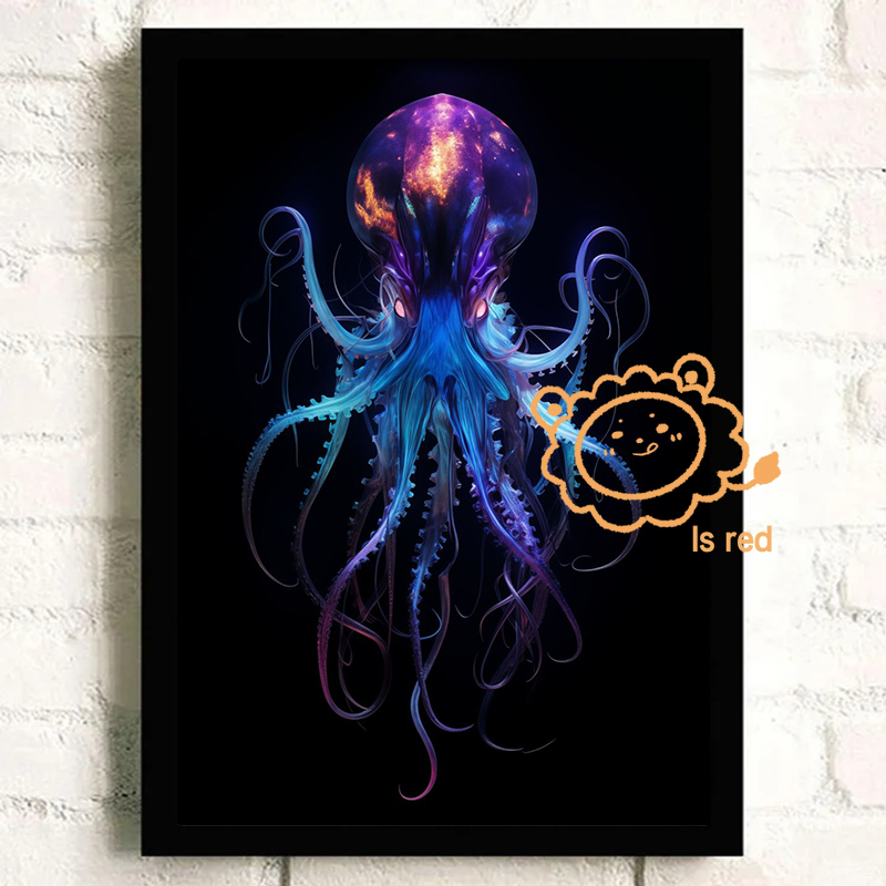 Underwater Space Poster Neon O - Aquarium Fish Poster review and price